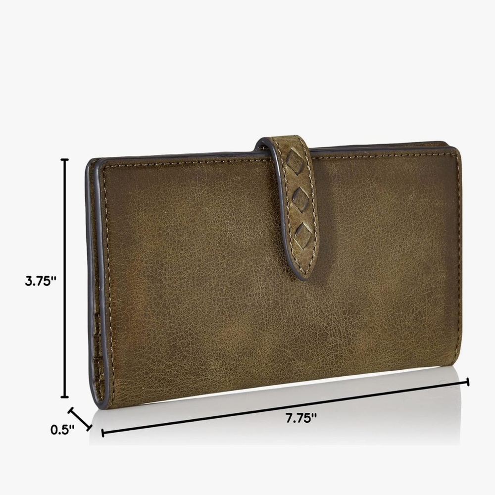 Frye Reed Slim Wallet Khaki Leather - Picture 10 of 11